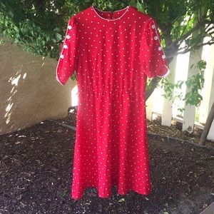 True Vintage Red Pattern Dress with Buttons
